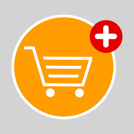 Shopping cart icon on the circle. Flat design style eps 10のイラスト素材