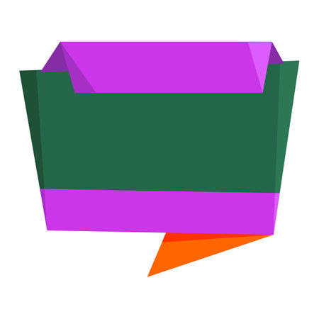 Paper origami speech bubble icon. Flat illustration of paper origami speech bubble vector icon for webのイラスト素材