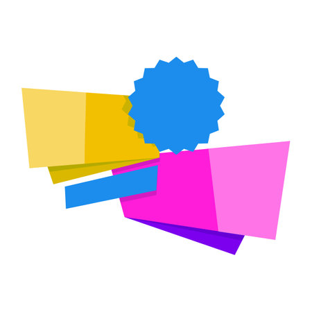 Colorful origami paper banners. Vector illustration for your design.のイラスト素材