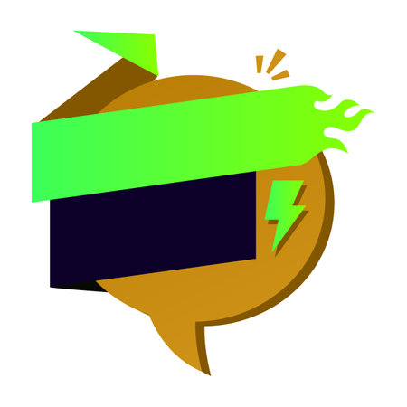 Speech bubble with lightning. Vector illustration of a speech bubble.のイラスト素材