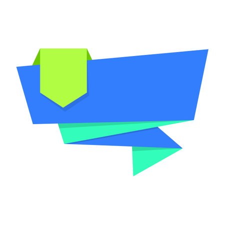 Origami banner icon. Flat illustration of origami banner icon for web designのイラスト素材