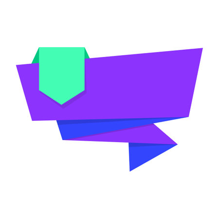 Origami banner icon. Flat illustration of origami banner icon for web designのイラスト素材