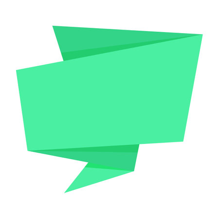 Green origami speech bubble isolated on white background. Vector illustration.のイラスト素材