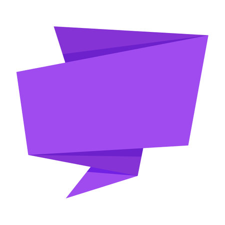 Purple origami speech bubble isolated on white background. Vector illustration.のイラスト素材