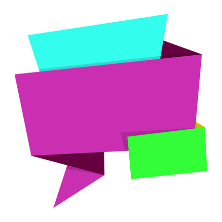 Paper origami speech bubble. Vector origami speech bubble on white backgroundのイラスト素材