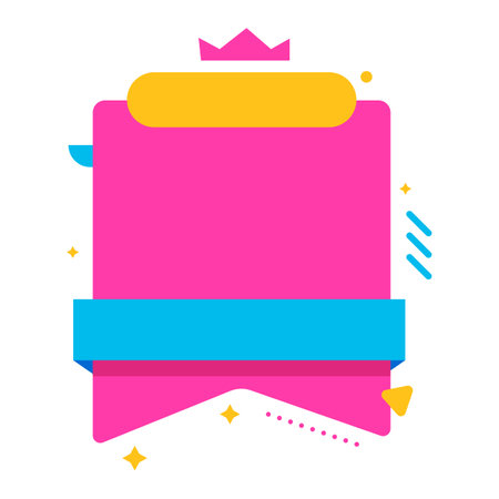 Vector illustration, flat design. Colorful banner template with ribbon.のイラスト素材