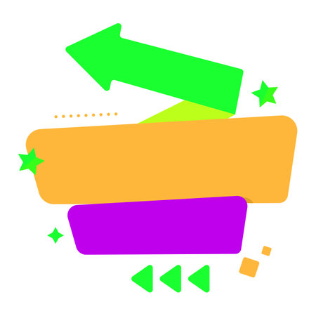 Colorful arrows. Flat style. Vector illustration isolated on white background.のイラスト素材