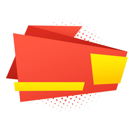 Red and yellow banners with place for your text. Vector illustration.のイラスト素材