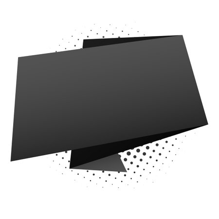 Black origami speech bubble on a white background. Vector illustration.のイラスト素材