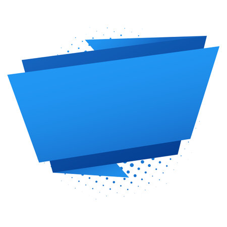 Blue origami speech bubble on white background. Vector illustration. Eps 10.のイラスト素材