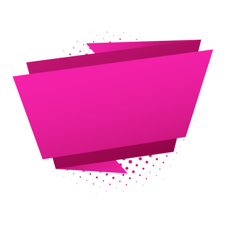 Pink origami speech bubble. Vector illustration for your graphic design.のイラスト素材