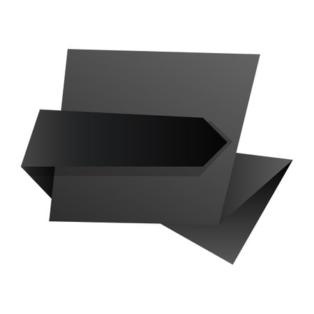 Black origami speech bubble. Isolated on white background. Vector illustration.のイラスト素材