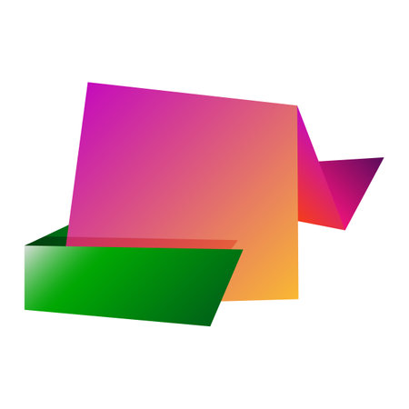 Abstract origami banner on a white background. Vector design element.のイラスト素材