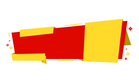 Illustration of yellow and red ribbon on a white background for decorationのイラスト素材