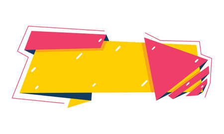 pink and yellow speech bubble over white background, colorful design, vector illustrationのイラスト素材