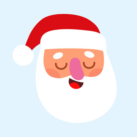 Santa Claus face flat icon. Christmas and New Year vector illustration.のイラスト素材