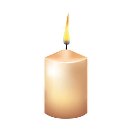 Candle isolated on white background. Vector illustration. Eps 10.のイラスト素材