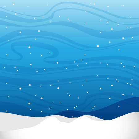 Winter background with snowflakes and snowdrift. Vector illustration.のイラスト素材