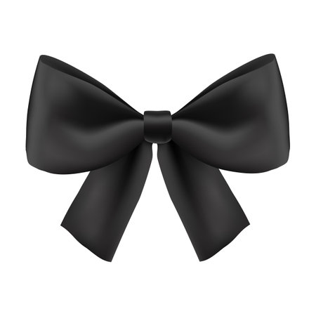 Black bow tie icon. Realistic illustration of black bow tie vector icon for webのイラスト素材