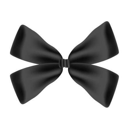 Black bow tie isolated on white background. Vector illustration. Eps 10.のイラスト素材