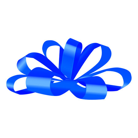 Blue bow isolated on white background. Vector illustration. Eps 10.のイラスト素材