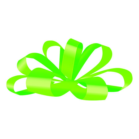 Green bow isolated on white background. Vector illustration. Eps 10.のイラスト素材
