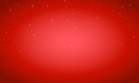Red Christmas background with snowflakes and stars. Vector illustration.のイラスト素材