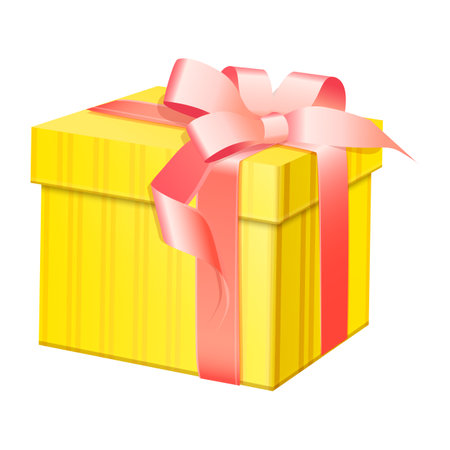 Gift box icon. Realistic illustration of gift box icon for web designのイラスト素材