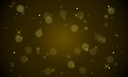 Abstract golden background with stars and bokeh. Vector illustration.のイラスト素材