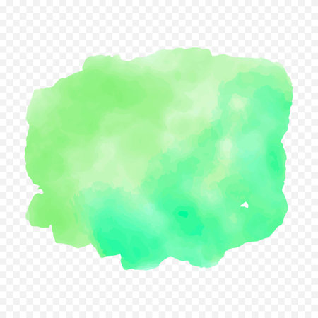 Abstract green watercolor stain on a transparent background. Vector illustration.のイラスト素材
