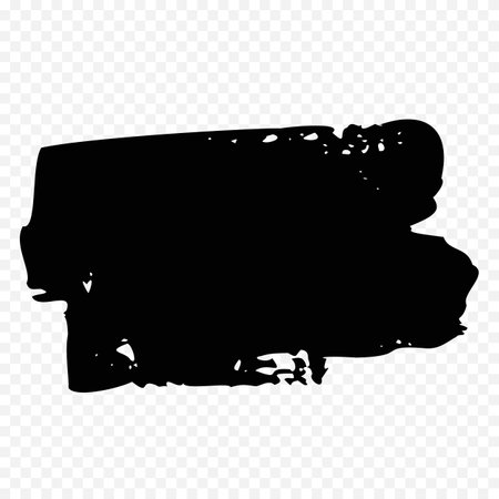 Black grunge brush stroke isolated on transparent background. Vector illustration.のイラスト素材