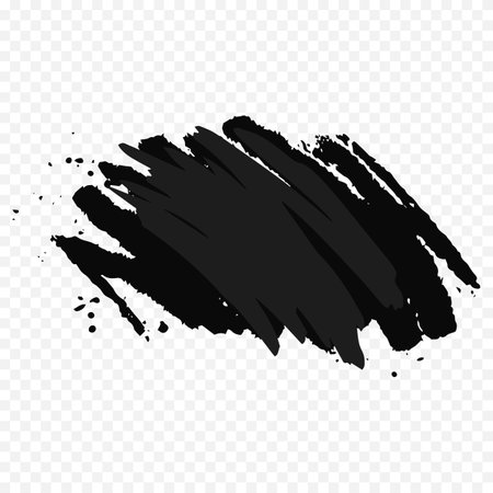 Grunge black brush stroke isolated on transparent background. Vector illustration.のイラスト素材