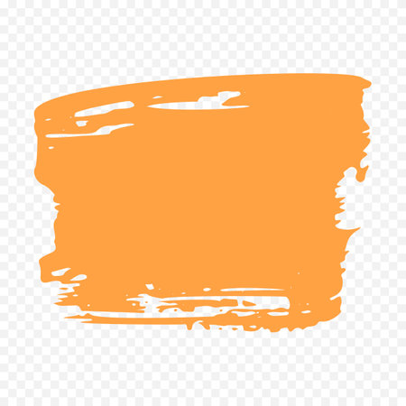 Orange grunge brush stroke isolated on transparent background. Vector illustration.のイラスト素材