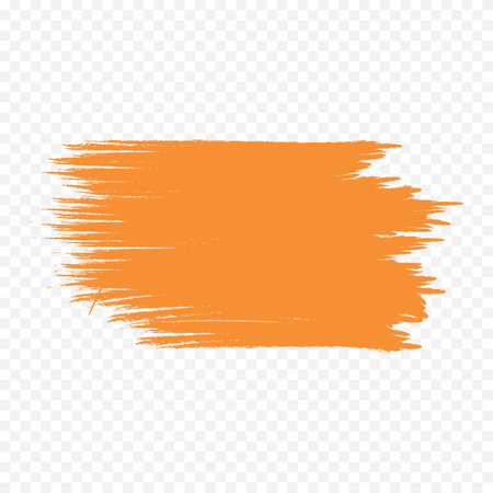 Abstract orange grunge brush stroke on transparent background. Vector illustration.のイラスト素材
