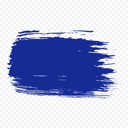 Blue grunge brush stroke isolated on transparent background. Vector illustration.のイラスト素材