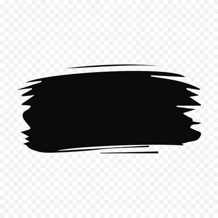 Black grunge brush stroke isolated on transparent background. Vector illustration.のイラスト素材