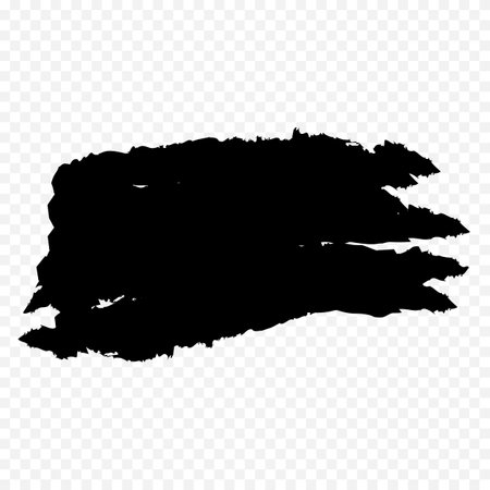 Black grunge brush stroke isolated on transparent background. Vector illustration.のイラスト素材