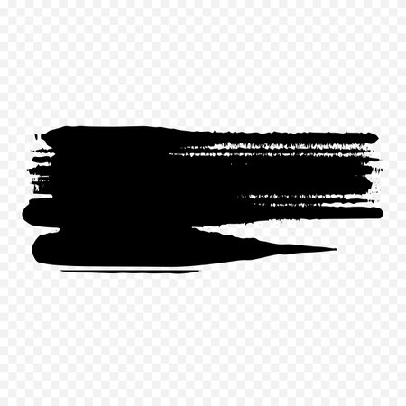 Black grunge brush stroke isolated on transparent background. Vector illustration.のイラスト素材
