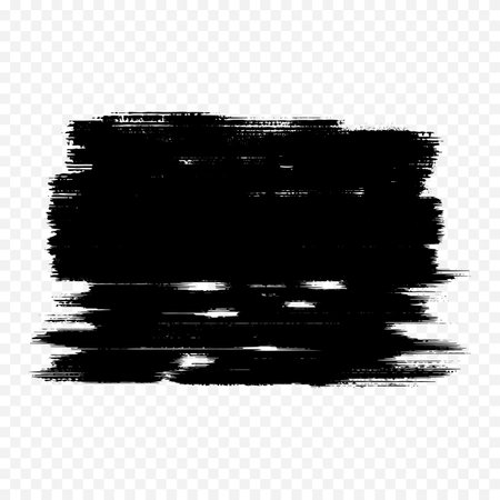 Black brush stroke on transparent background. Vector illustration. Grunge texture.のイラスト素材