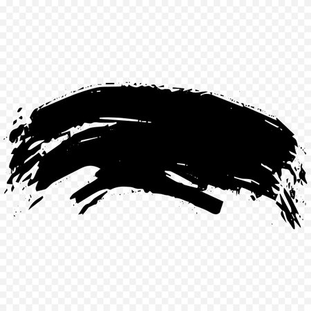 Black grunge brush stroke isolated on transparent background. Vector illustration.のイラスト素材