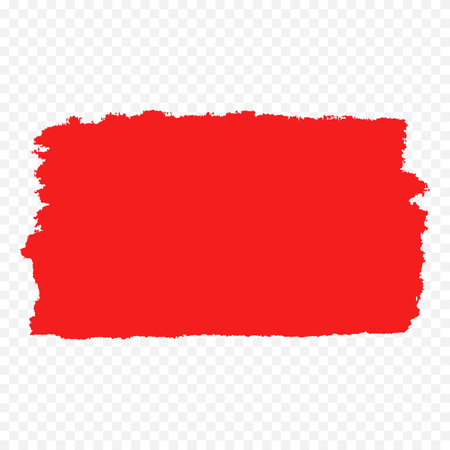 Red grunge brush stroke isolated on transparent background. Vector illustration.のイラスト素材