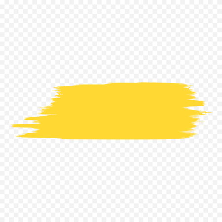 Yellow grunge brush stroke isolated on transparent background. Vector illustration.のイラスト素材