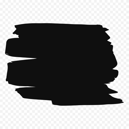 Black grunge brush stroke isolated on transparent background. Vector illustration.のイラスト素材