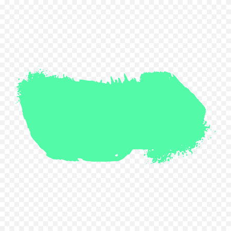 Green grunge brush stroke isolated on transparent background. Vector illustration.のイラスト素材