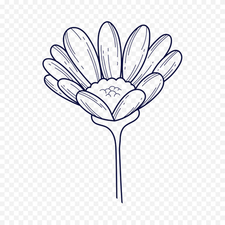 cute flower with stem and leafs isolated icon vector illustration designのイラスト素材