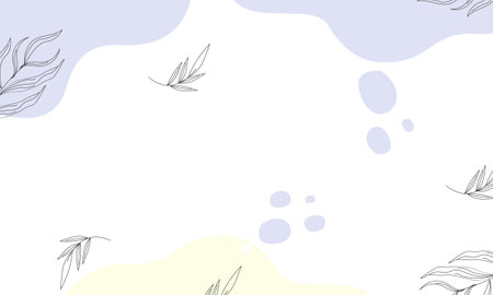 Abstract background with hand drawn leaves and spots. Vector illustration for your designのイラスト素材