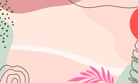 Abstract background with floral elements and pastel colors. Vector illustration.