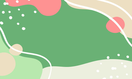 Abstract background with green and pink spots and dots. Vector illustration.