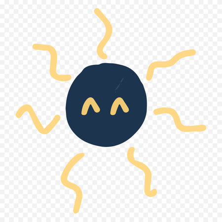 Sun icon vector illustration. Flat design style. Isolated on transparent background.のイラスト素材