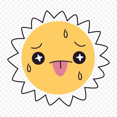 Cute kawaii sun emoticon icon vector illustration graphic designのイラスト素材